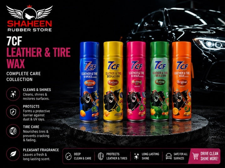 7CF Leather & Tire Wax Spray 450ml – Multi-Purpose Interior & Exterior Shine & Protection