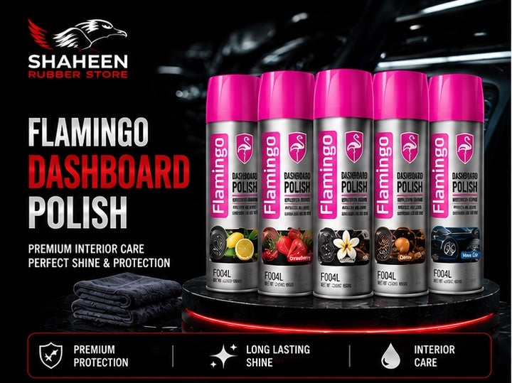 Flamingo Dashboard Polish Spray 450ml – Multi-Fragrance Interior Shine & Protection