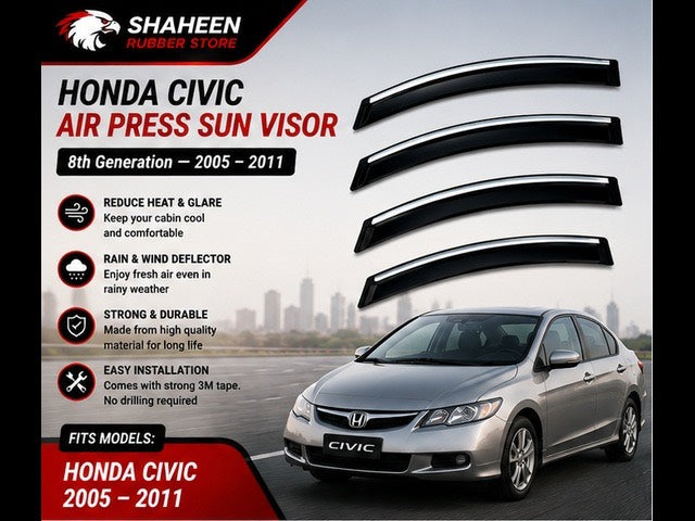 Honda Civic Air Press & Window Visor 4 Sided