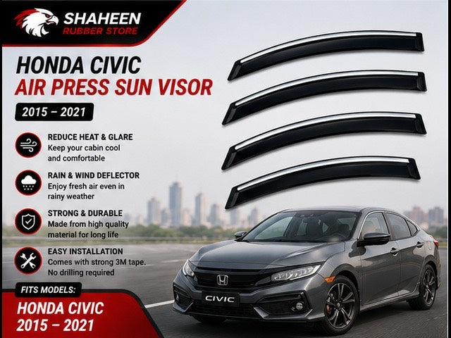 Honda Civic Air Press & Window Visor 4 Sided