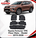Toyota fortuner TPE floor mats model 2015-2026