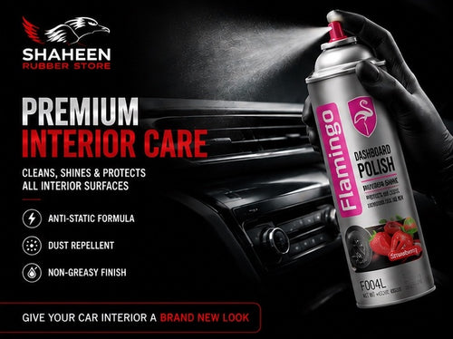 Flamingo Dashboard Polish Spray 450ml – Multi-Fragrance Interior Shine & Protection