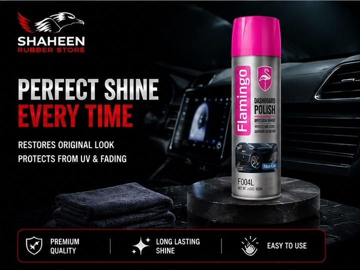 Flamingo Dashboard Polish Spray 450ml – Multi-Fragrance Interior Shine & Protection